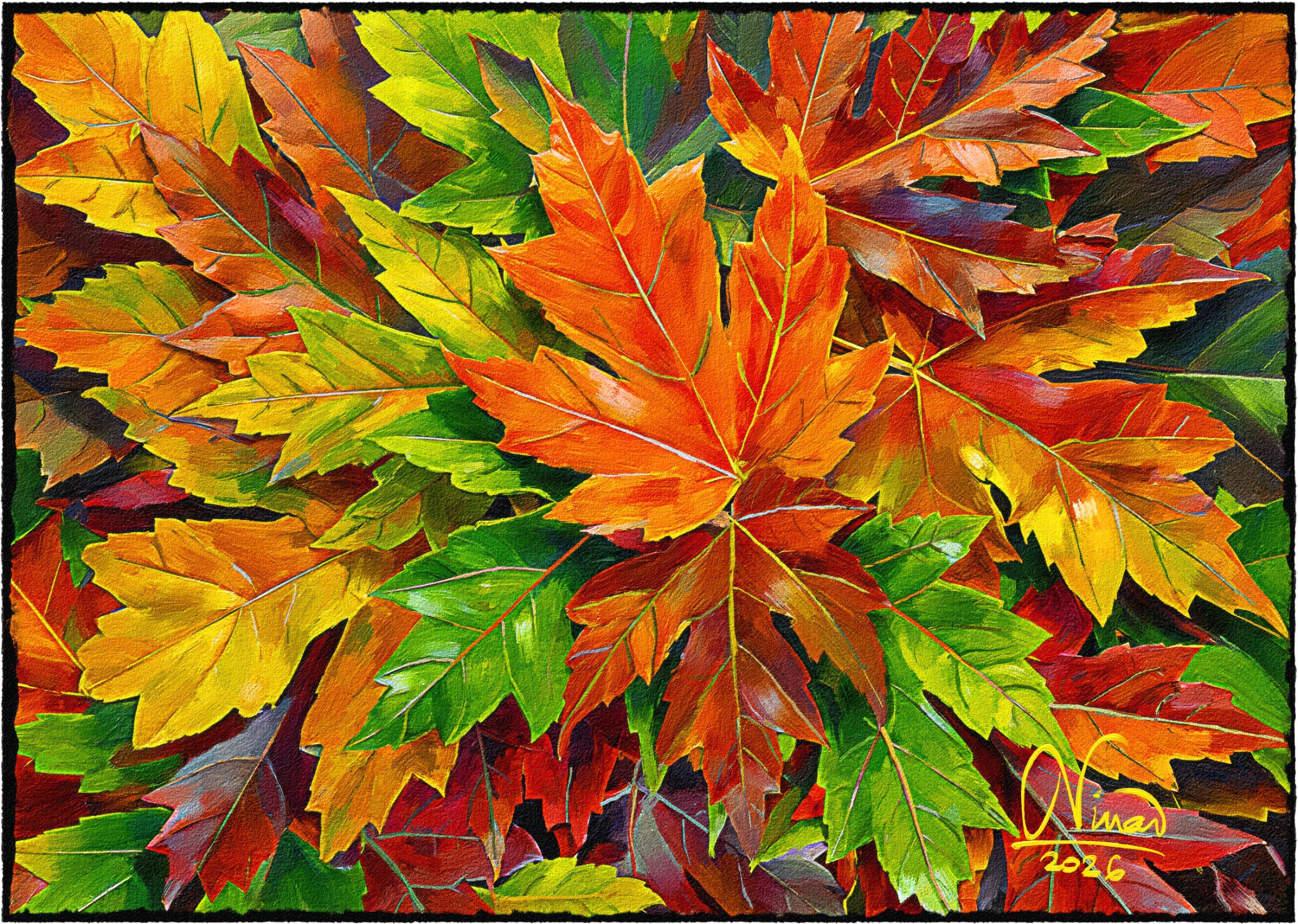 Autumn Maple Leaf Composition